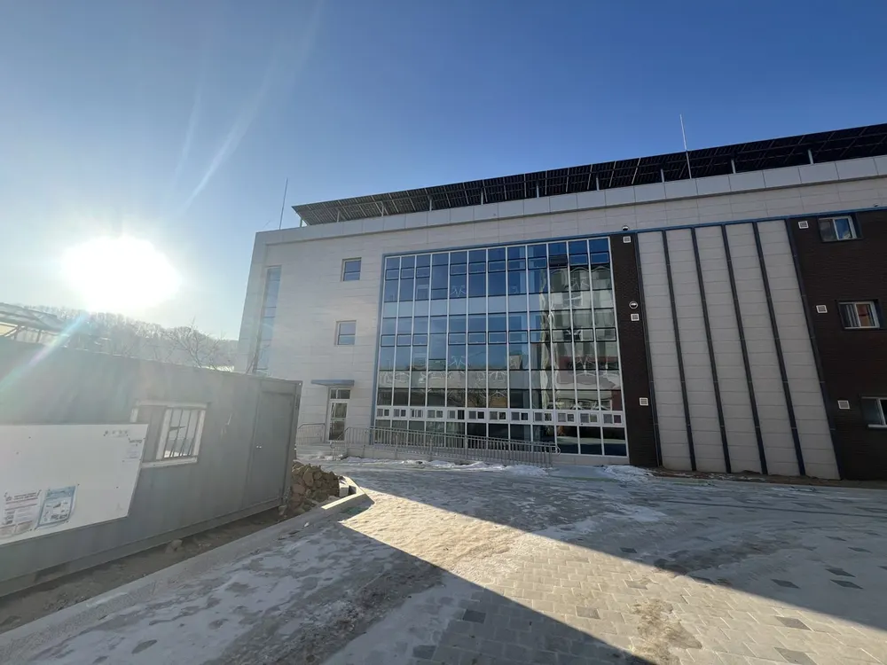 경기광주 학교 교실 통유리 반사필름 시공 전 유리 모습